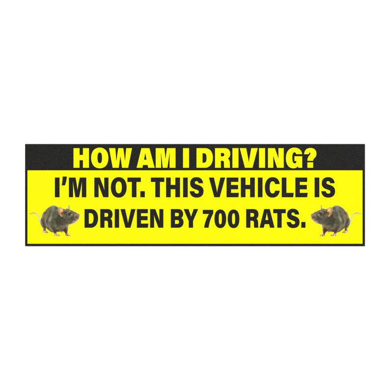 700 Rats Driving Funny Bumper Sticker, Meme Car Magnet, Waterproof Vinyl Decals image 4