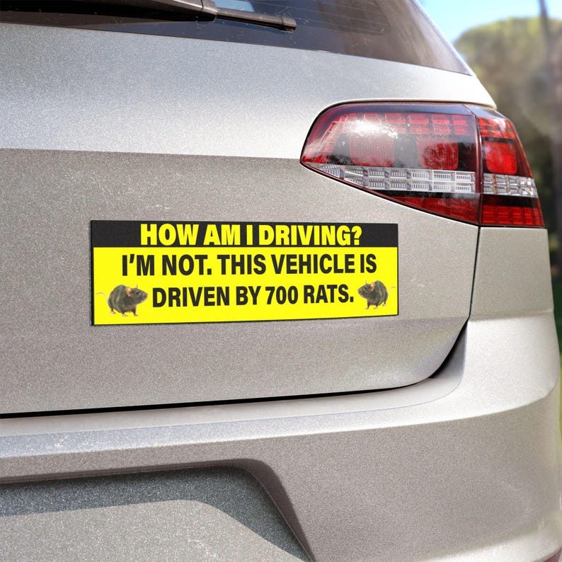 700 Rats Driving Funny Bumper Sticker, Meme Car Magnet, Waterproof Vinyl Decals image 5