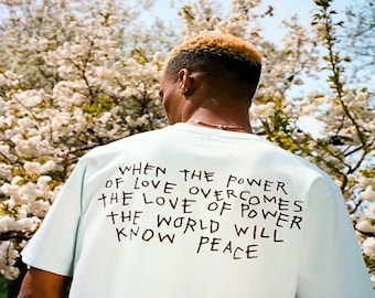 Peace Quote Unisex Cotton Tee | Heavyweight Graphic T-Shirt