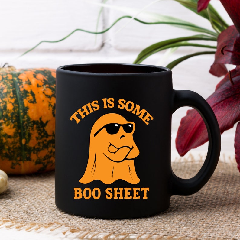 Funny Ghost Mug, This Is Some Boo Sheet, Halloween Coffee Mug image 2