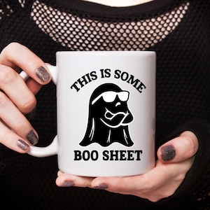 Funny Ghost Mug, This Is Some Boo Sheet, Halloween Coffee Mug image 4