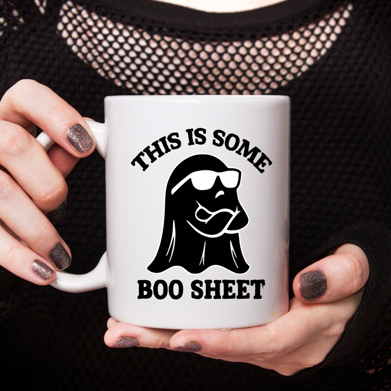 Funny Ghost Mug, This Is Some Boo Sheet, Halloween Coffee Mug image 4