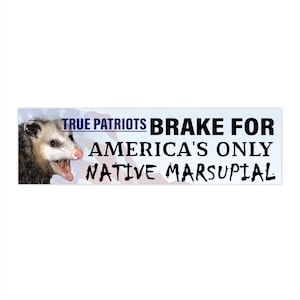 Possum Sticker, I brake for America's only Native Marsupial Funny Bumper Sticker, Gen Z Humor, Funny Meme Car Sticker, Possum Animal Lovers