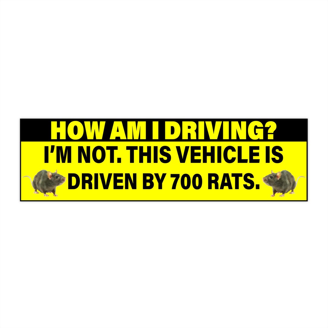 700 Rats Driving Funny Bumper Sticker, Meme Car Magnet, Waterproof ...