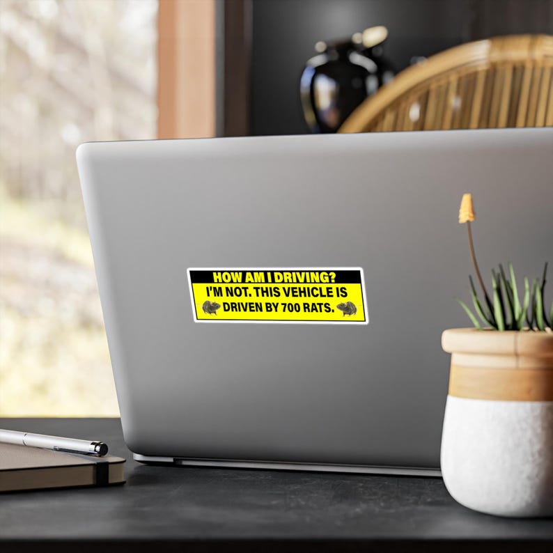 700 Rats Driving Funny Bumper Sticker, Meme Car Magnet, Waterproof Vinyl Decals image 7