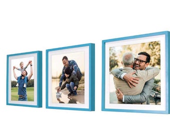 Photo Frame - Square Frame - 8 X 8 inches - Self Adhesive Frame - Black,White,Red,Blue Photo Frame - 3 Frames One Price - Create Your Own