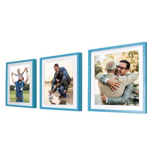 Photo Frame - Square Frame - 8 X 8 inches - Self Adhesive Frame - Black,White,Red,Blue Photo Frame - 3 Frames One Price - Create Your Own
