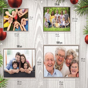 May include: Four different jigsaw puzzles with varying piece counts and images of families. The puzzles range in size from 130 pieces to 1000 pieces. The images include a family of children, a large family group, and a family of older adults.