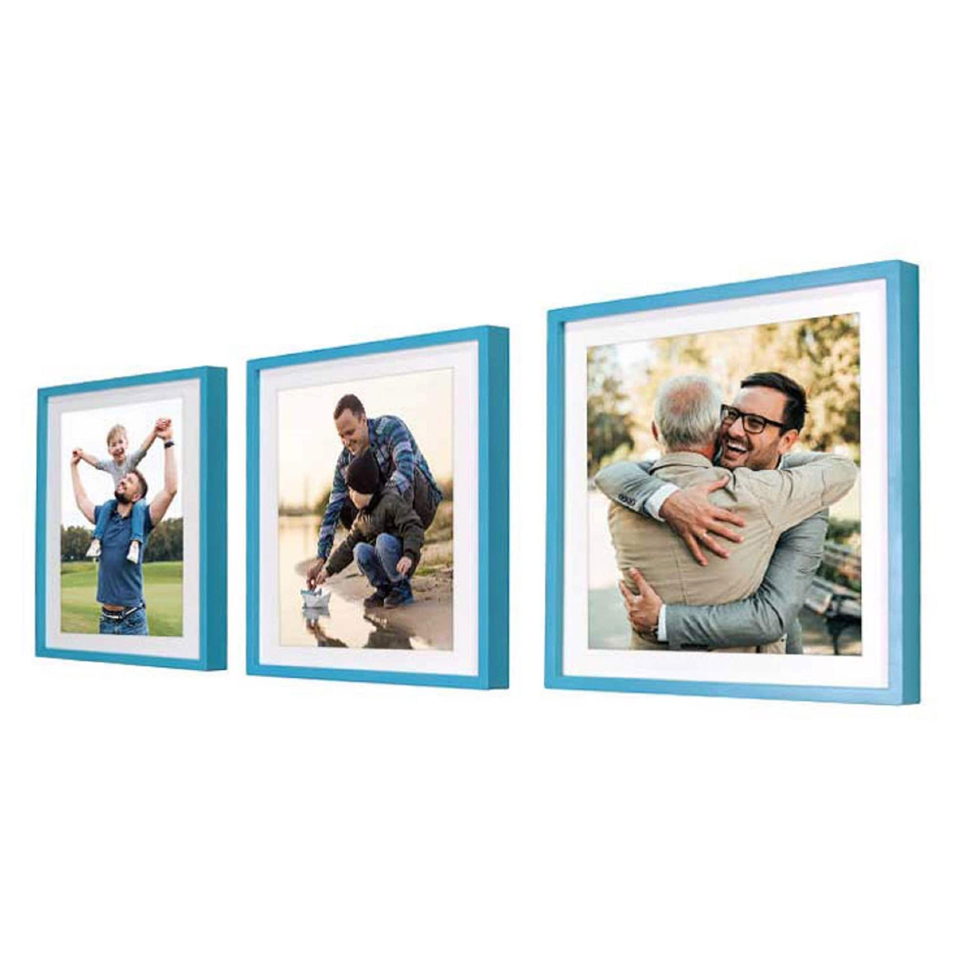 Photo Frame - Square Frame - 8 X 8 inches - Self Adhesive Frame -  Black,White,Red,Blue Photo Frame - 3 Frames One Price - Create Your Own