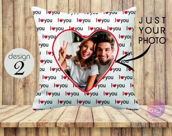 Customizable PHOTO PILLOW CASES for Couples - Custom Couple Pillow I Love You Pillow - Personalized Photo Pillows - Gifts for Couple