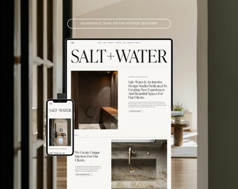 Szablon witryny Squarespace dla projektantów wnętrz: luksusowy szablon portfolio kreatywnego dla redakcji