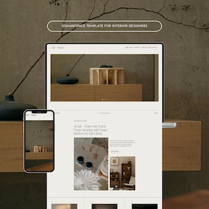 Szablon Squarespace dla projektantów wnętrz: minimalistyczne, przejrzyste portfolio stron internetowych zdjęcie 1