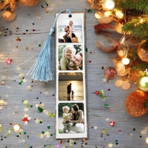 Personalised Photo bookmark, double sided for a personal message, Birthday, Anniversary, Christmas photo gift, with presentation envelope.
