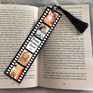 Personalised Custom Photo Bookmark, Double sided for Message with Tassle, Fathers day gift idea, him, her, Wedding, Anniversary, Birthday.