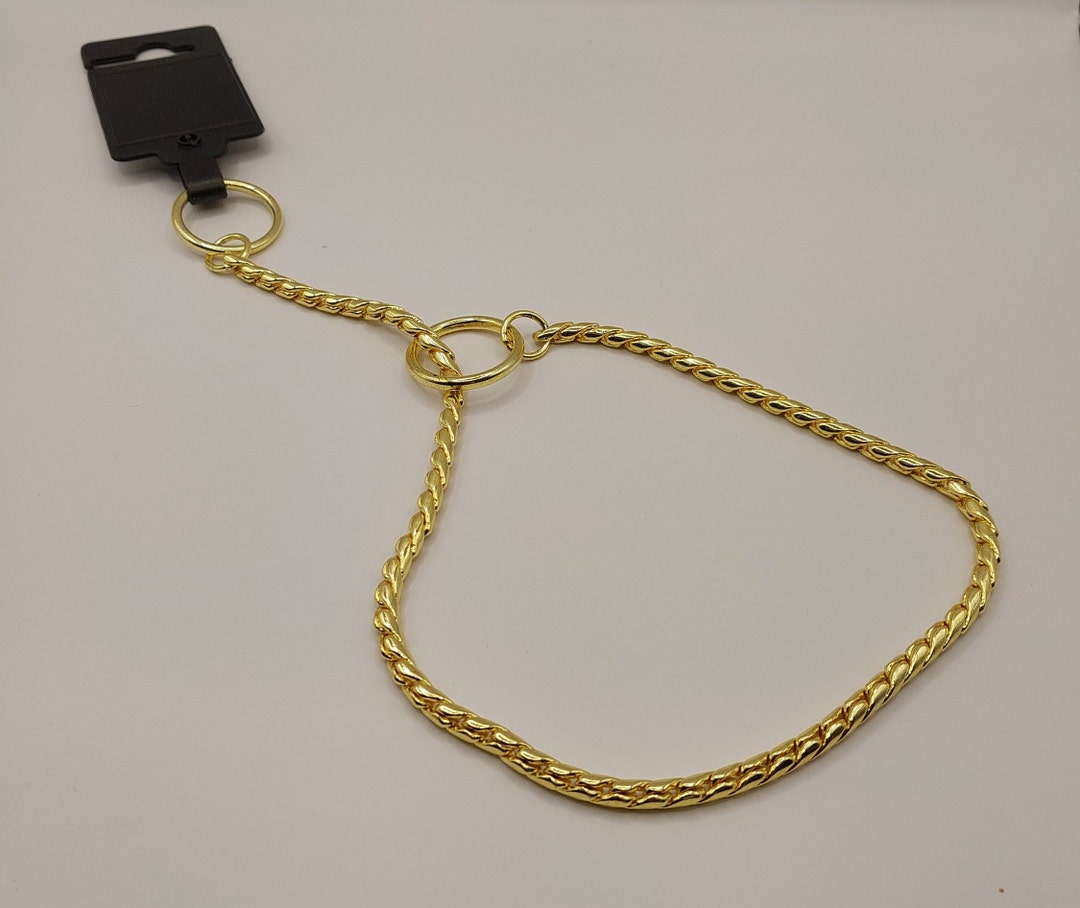 Gold Chrome Snake Chain Choke Collar Obedience Training Dog - Etsy