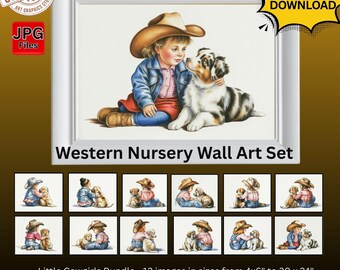 Little Cowgirls Nursery Wall Art Set