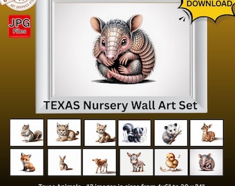 Texas Nursery Wall Art - Animals of Texas