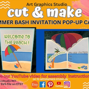 Summer Bash Invitation Pop-Up Card