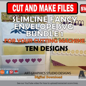 Slimline Fancy Envelope SVG Bundle 1