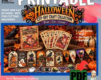 Halloween Cut-Out Craft Collection - PDF Files (Does not include SVG files)