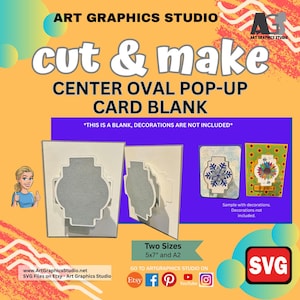 Center Oval Pop-Up Card Blank SVG Cut and Make Files
