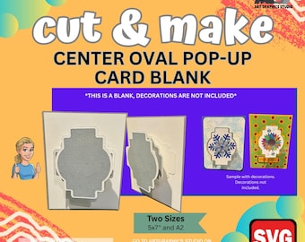 Center Oval Pop-Up Card Blank SVG Cut and Make Files