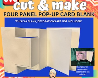 Digital Download Four Panel Pop-Up Card Blanks (two sizes)