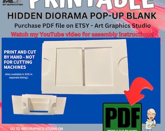 Hidden Diorama Pop-Up Card Blank PDF templates (Does not include SVG files)