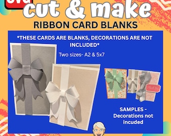 Ribbon Card Blanks - 2 sizes (A2 and 5x7") Decorations not included.