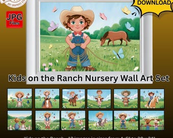Kids on the Ranch Nursery Wall Art