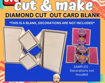 Diamond Cut Out Card Blank-Decorations not included