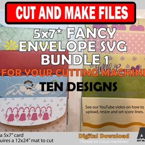 5&quot;x7&quot; Fancy Envelope Bundle 1 SVG