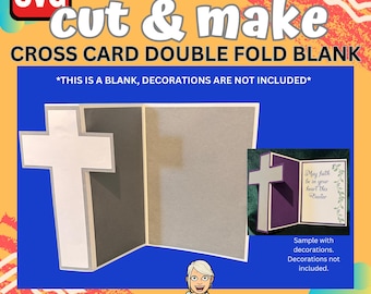 Cross Card Doubl Fold Card Blank