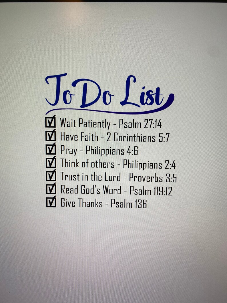 Bible to Do List for Your Daily Affirmations. PNG - Etsy