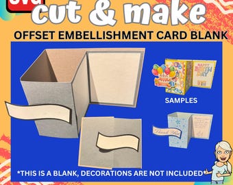 Offset Embellishment Card Blank-Decorations not included