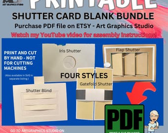 Shutter Blind Card Blank PDF Files (Does not include SVG files)