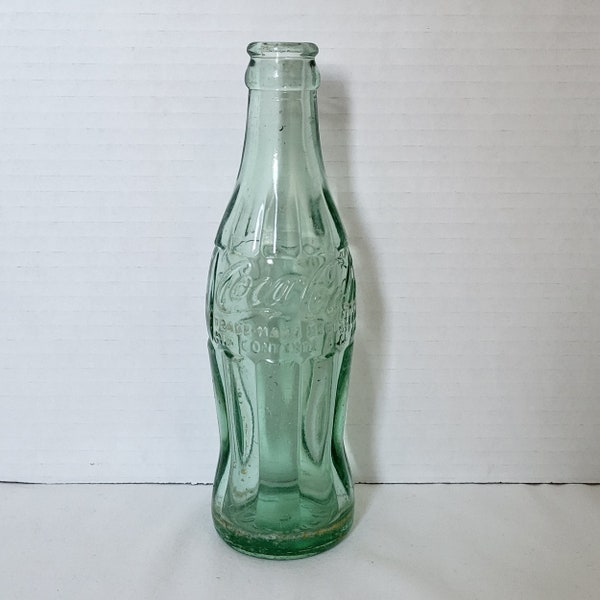 VTG Coca Cola Bottle Coke Bottle 1956 Green Glass Hobbleskirt South Portland Maine Trademark Registered Collectible Bottle