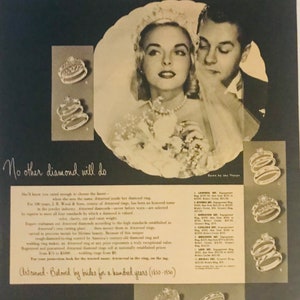 1950 Artcarved Diamond and Wedding Rings Vintage Jewelry AD Small Poster