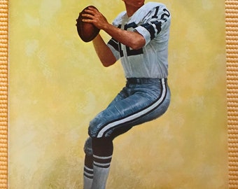 Roger Staubach 1972 Kunstbild Dallas Cowboys Quarterback Roger the Dodger Kleines Poster