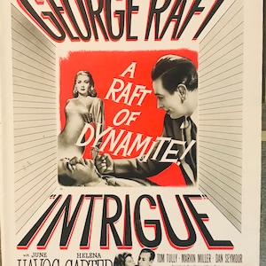 ジョージ・ラフト「陰謀」映画印刷広告小ポスター 1947