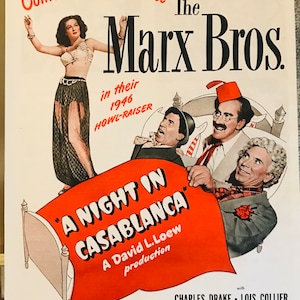 A Night in Casablanca Movie Promo Ad Small Poster 1946 Marx Brothers Film