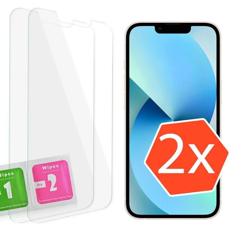 2x iPhone tempered glass protective glass screen protector 6 6s 7 8 Plus SE 2020 X XS XR 11 12 13 Pro Max Mini Screen Protector image 1