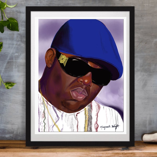 Digital portrait of Notorious B.I.G. legendary rapper