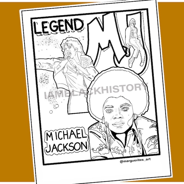 Black History Coloring Sheet - Michael Jackson