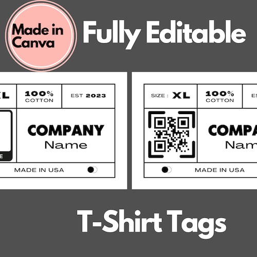 Editable Tags Instant Download Clothing Tag Template DIY Etsy