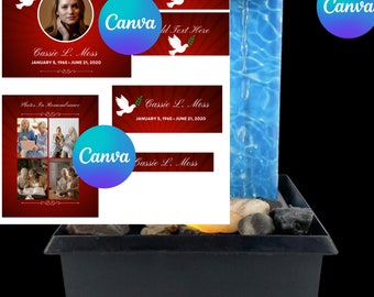 Editable Mini Fountain, Editable to do Custom Memorial Fountain, Fountain Template, Canva Editable Template, Custom Memorial Fountain 6pcs