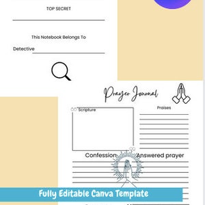 Daily Prayer Journal Printable Template  | Instant Download | Daily Prayer Journal Canva Template | Editable Template