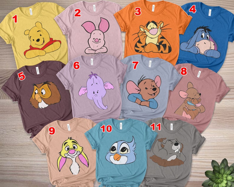 Winnie the Pooh, Tigger, Piglet, and Eeyore Shirts, Best Friends, Family Birthday Party Matching Shirts, Trip Shirt K-25032201 