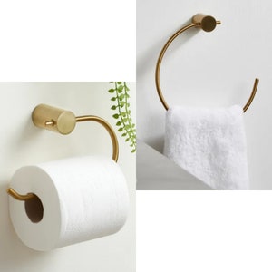 Luxury Gold Towel Ring and Toilet Roll Holder Metal Bathroom Accessories