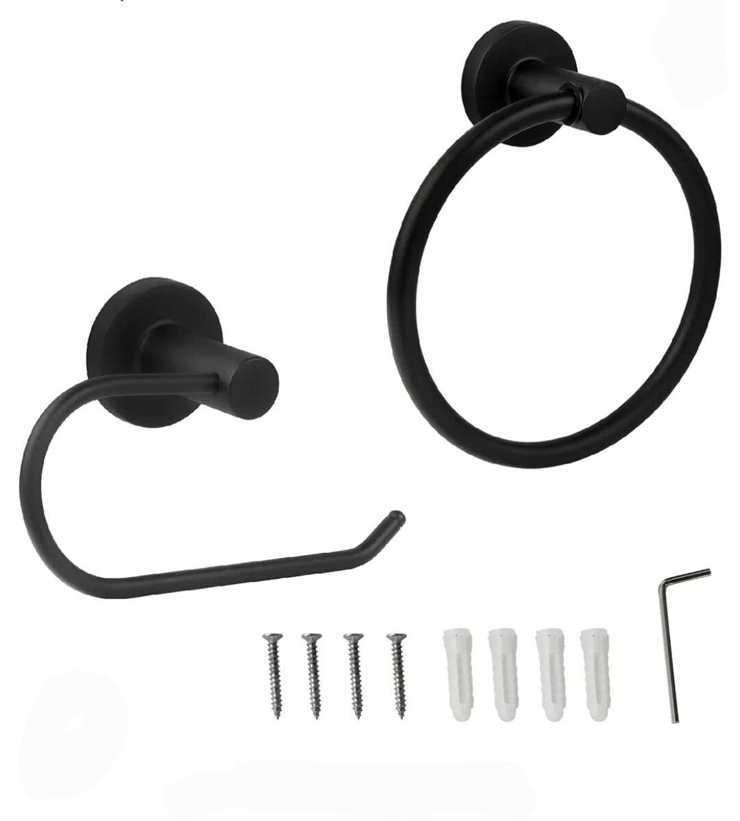 Black Toilet Roll Holder and Towel Ring MATTE Effect Etsy